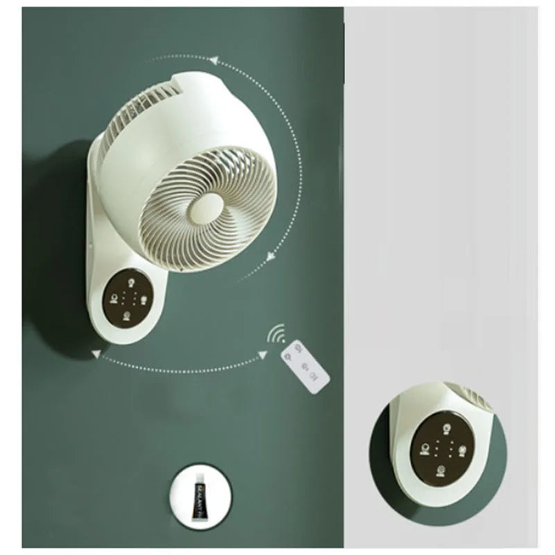 220V  Electric Fan Oscillating 3 Blades 3 Speeds Adjustable Wall Mounted Fan Remote Control Timer Home Air Cooler Fans