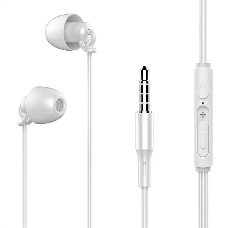 ASMR Earphone Hifi Headset Noise-Cancel Sleeping Earbud Soft Silicone Headset TPE Wire No Ear Pressure Earbuds For Xiaomi Huawei