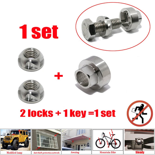 Security protection Anti Theft Nuts M6 M8 M10 M12 Nuts 304Stainless Steel Mountain Bike Awning Car Accessories LED Light