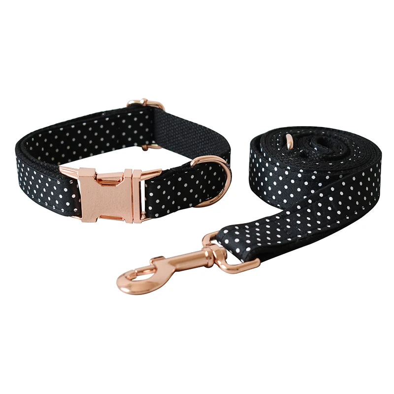 New rose gold metal adjustable buckles bow tie dog collar for small big dog labrador pet puppy collar leash straps Zzkdot 02