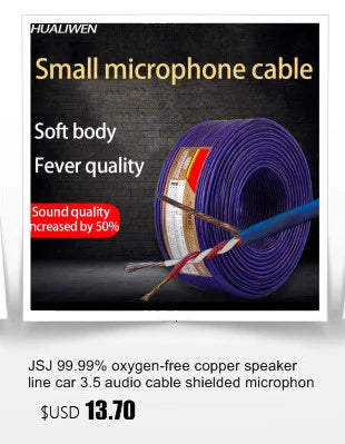 HUALIWEN DIY HIFI Audio Cable Oxygen Free Pure Copper Speaker Cable For Car Audio Home Theater Audio Wire Soft Touch Cable