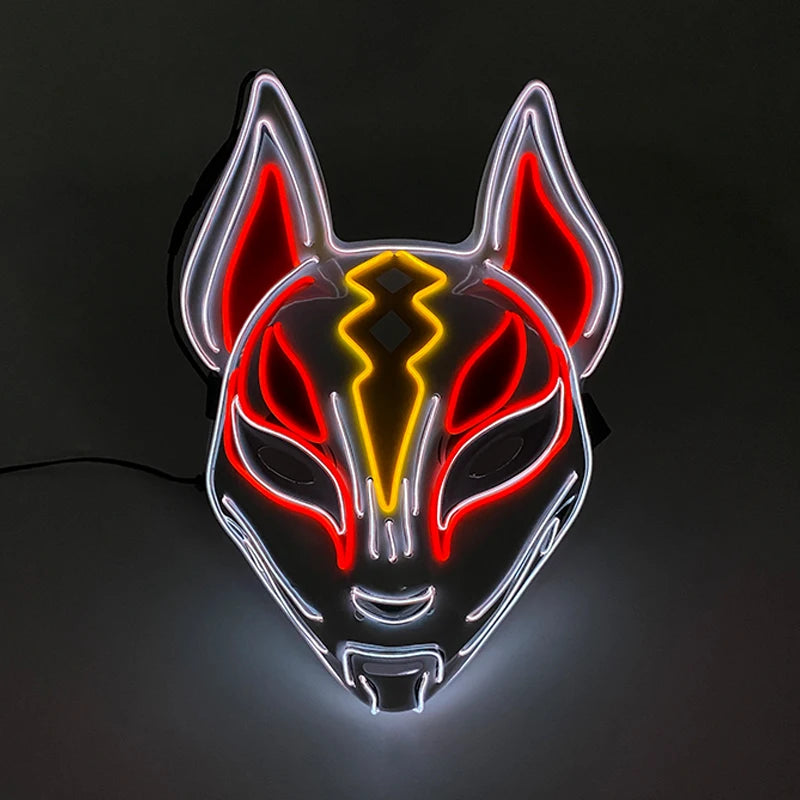Halloween Carnival Party Costume Decoration Luminous LED Mask Halloween Mask LED Maske Light Up Party Masks for Glow Party
