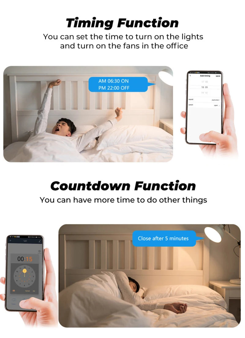 Wifi Mini Smart Switch 16A DIY Light Switches Wireless Smart Home with Tuya Smart Life EweLink Homekit Alexa Alice Google Home