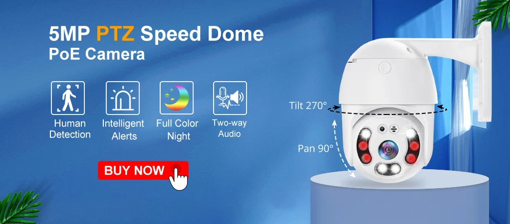 MISEC HD 4MP PTZ Wifi Wireless IP Camera Outdoor Human Detect  Two Way Communication Security Surveillance  Color Night Vision