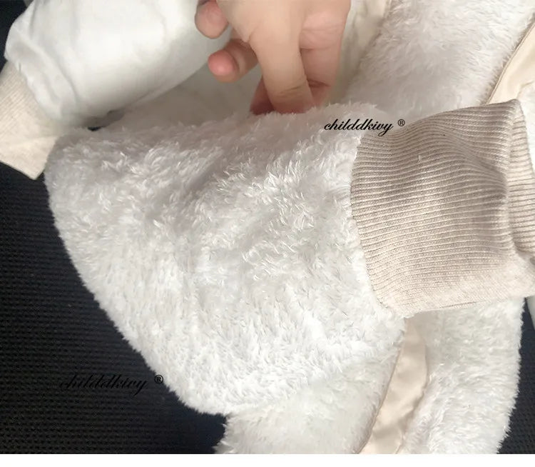 0-24 Months Newborn Baby Jumpsuit Winter Cotton Baby Romper With Gloves Hooded Thicken Boys Snowsuit Girl Clothing Set