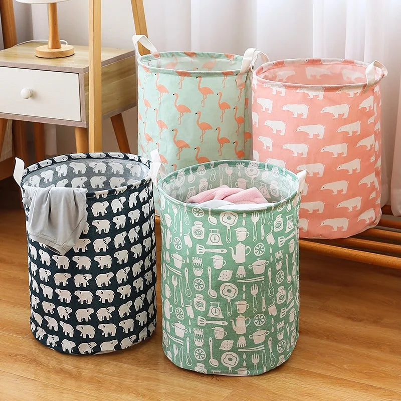 Factory Direct Sale Foldable Laundry Basket for Dirty Clothes Canvas Storage Laundry Baskets