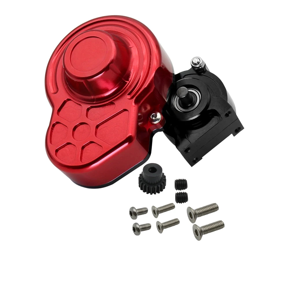 48P All Metal Transmission Gearbox with Motor Gear/Protective Cover for 1/10 RC Rock Crawler Axial SCX10 9028 90047  Truck