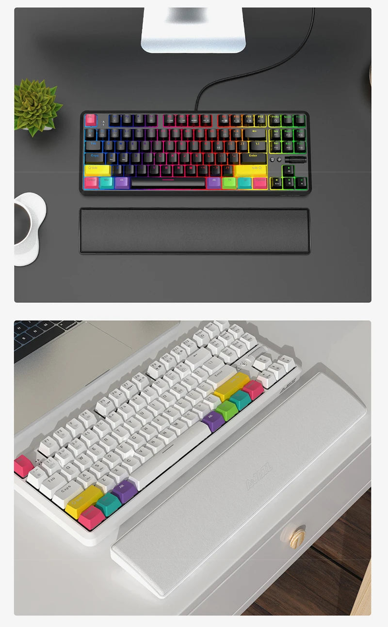 AJAZZ Wrist Rest Mechanical Keyboard 61/81/87/104 Keys Keyboard PU Wrist Pad Support Ergonomic Soft Memory Foam Hand Rest