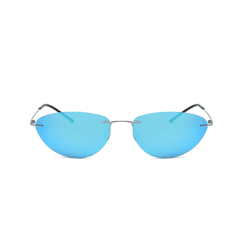 Fashion Rimless Square Sunglasses Mens Rectangle Photochromic Polarized Driving Sunglasses Oval Sun glasses UV400