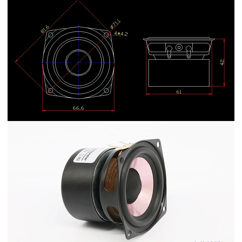 KYYSLB 20W 4-8Ohm 2.5 Inch Full Frequency Speakers Driver Unit HIFI High Sensitivity Home Audio Amplifier Speaker Unit