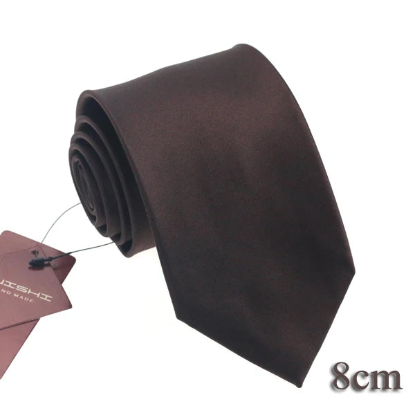 HUISHI 8CM Men's Solid Dark Blue Color Neck Tie 6cm Waterproof Jacquard Necktie Daily Wear Cravat Wedding Party For Men