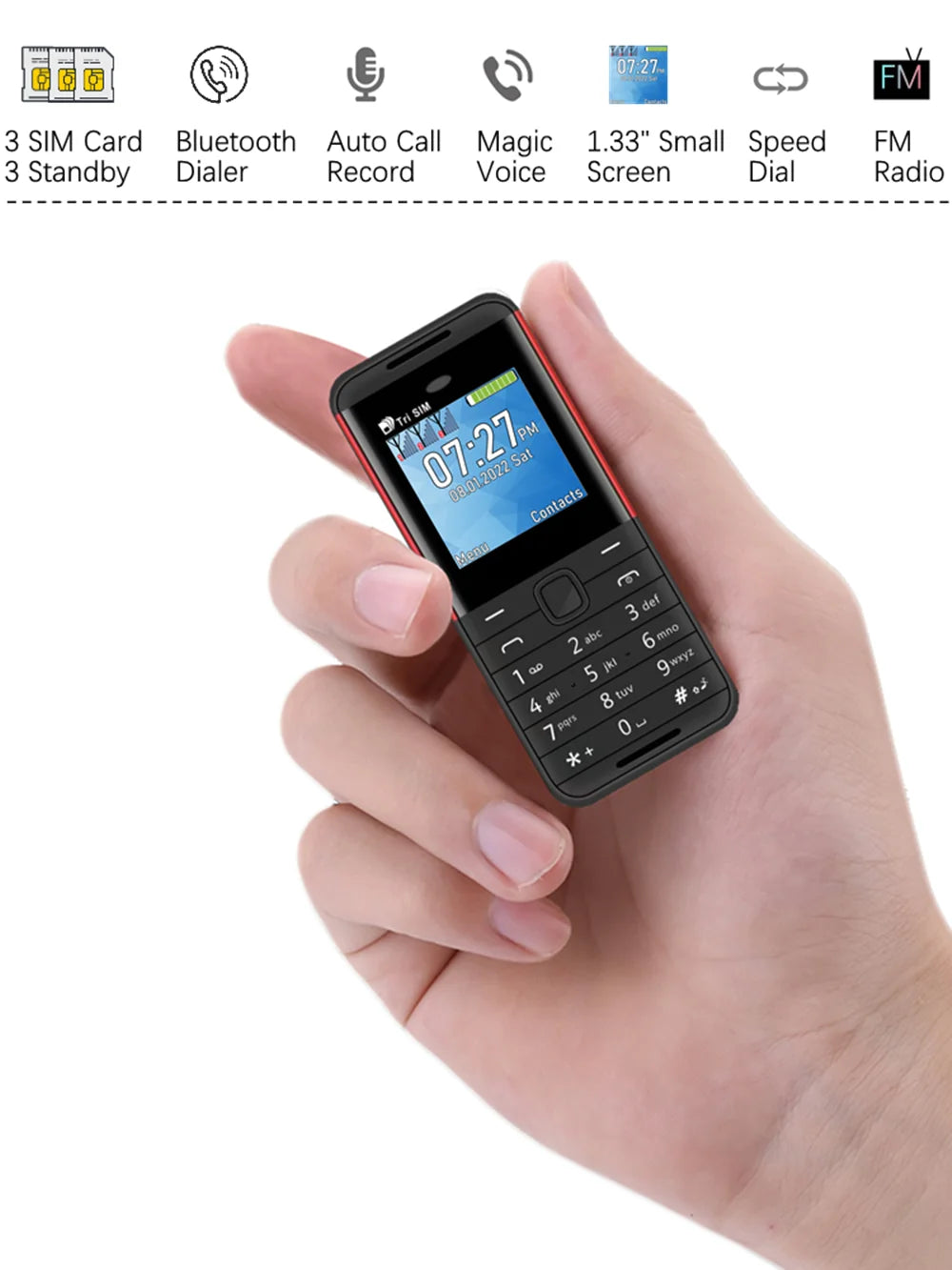 SERVO BM5310 Mini Mobile Phone 3 SIM Standby Speed Dial Call Recorder Magic Voice Bluetooth Dialer FM 2G Super Small Cellphones