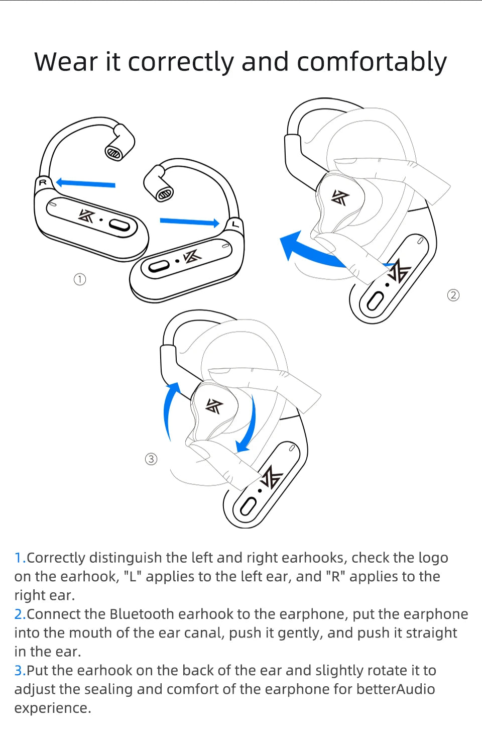 KZ AZ09 HD Bluetooth 5.2 Wireless Upgrade Cable Bluetooth Module HIFI Wireless Ear Hook Connector With Charging Case Z3 S2 Z1PRO