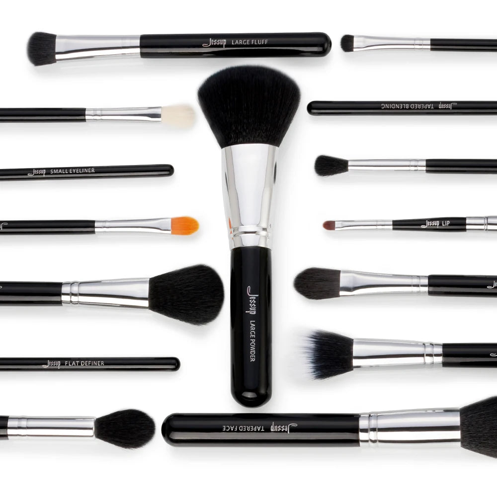 Jessup Makeup Brushes Set 15pcs Synthetic Hair pincel maquiagem Foundation Powder Eyeshadow Eyeliner Blending Cosmetic Tool T092