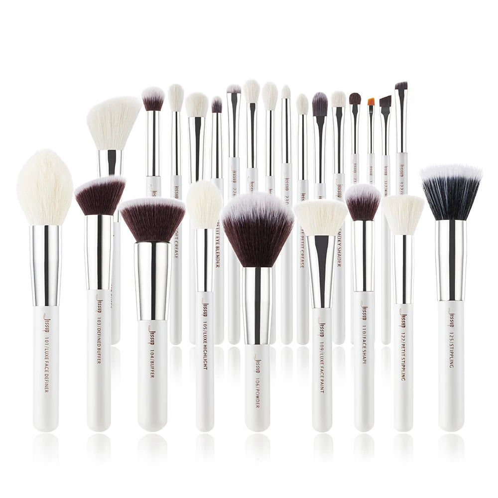 Jessup 25pcs Professional Makeup Brushes set Make up Brush Tools kit Foundation set Powder Blushes Beauty Pearl White T215