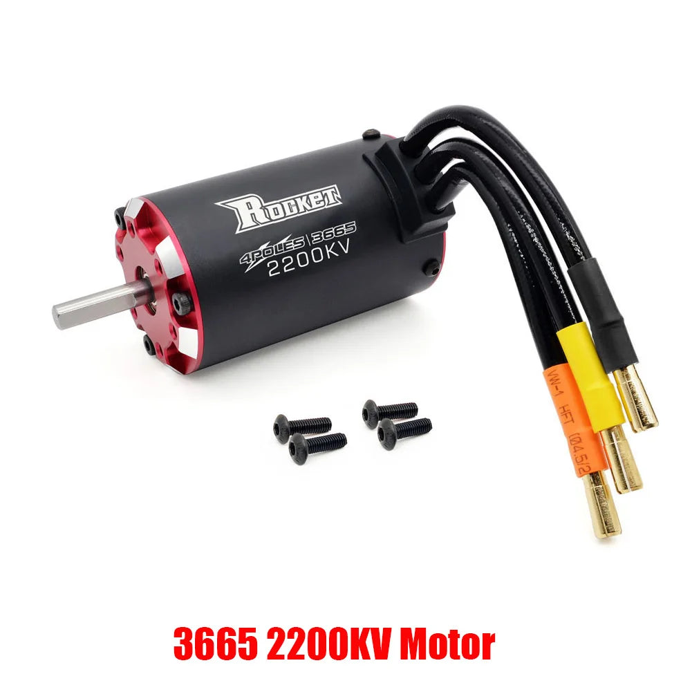 Rocket V2 Waterproof 3665 3800KV 3150KV 2750KV 2200KV Brushless Motor with 80A ESC for RC Car 1/10 Motor RC Rock Crawle