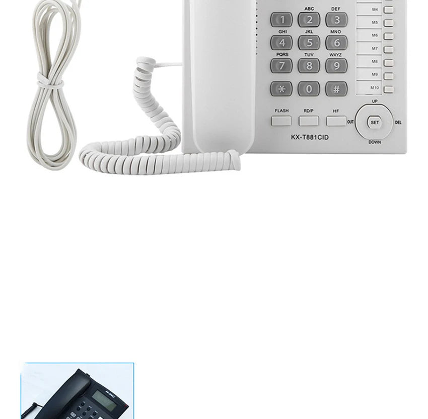 Desktop Corded Telephone, Wired Landline Phone for Home/Hotel/Office, Handsfree, with Blue Backlit, Caller ID, in English