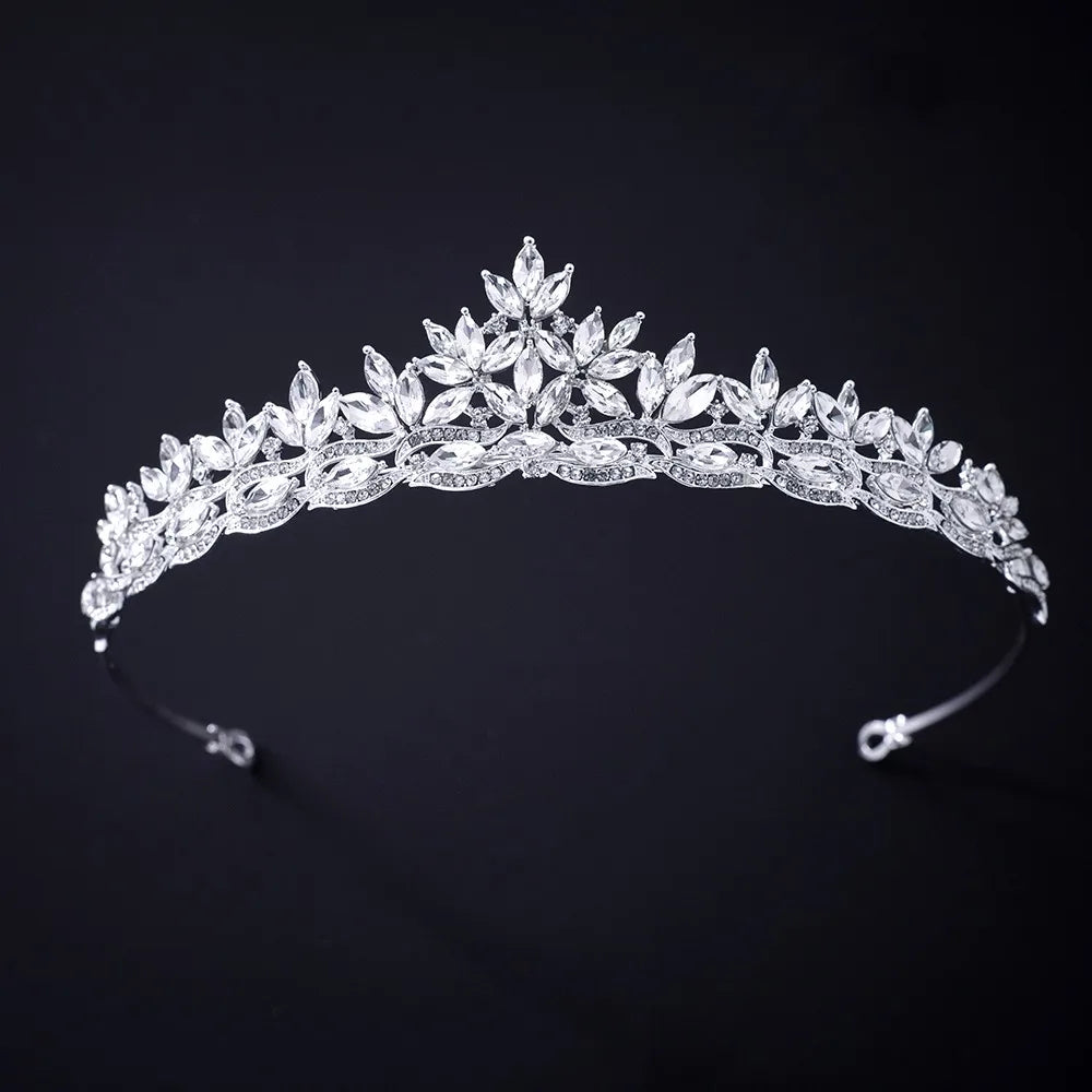 Silver Color Crystal Rhinestone Crown and Tiara Wedding Hair Accessories Bridal Tiaras Hair Crown Wedding Headpiece Women Diadem