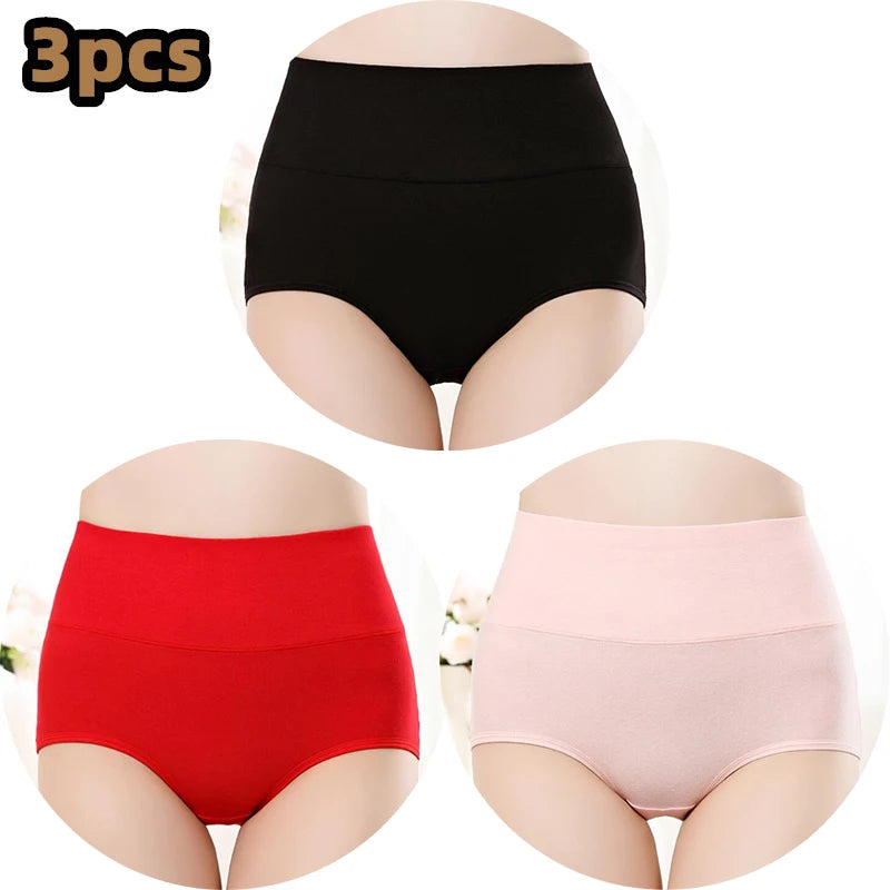 Cotton Women's Panties Elastic Soft Large Size XXXL Embossed ROSE Ladies Underwear Breathable Sexy High Waist Briefs