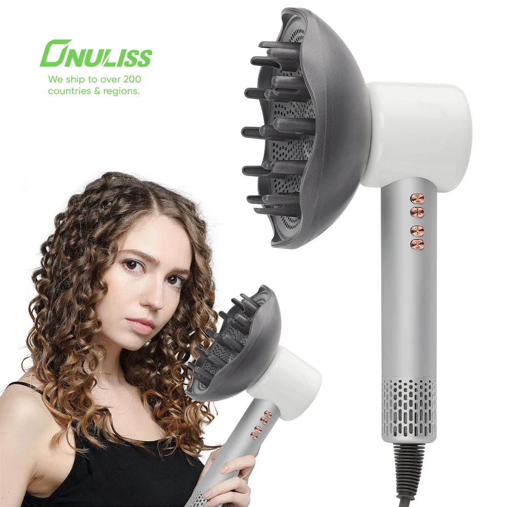 Portable 5 in 1 Hair Dryer & Straightener Professional Negative Ion Wireless Blow Dryer with Diffuser for Outdoor Hotel Use
