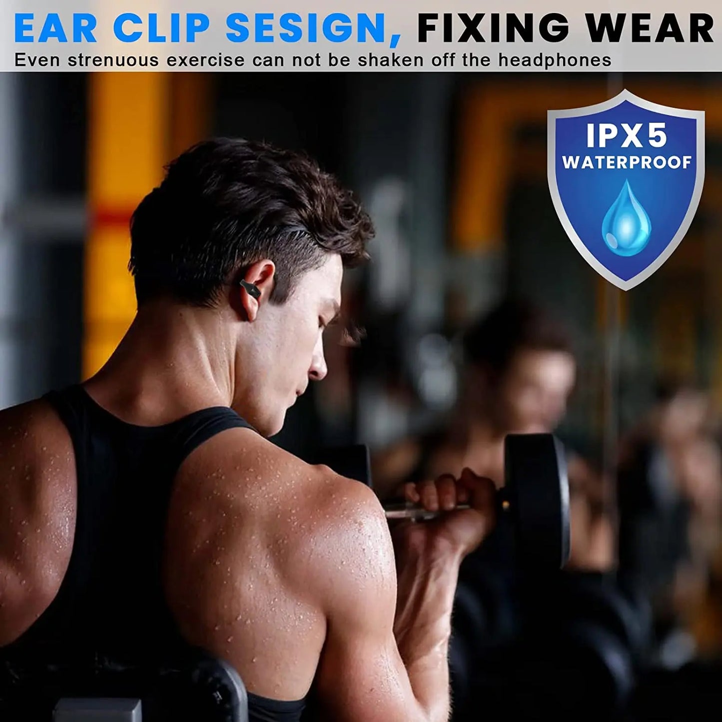 New Arrival Exquisite Sports Ear Hook Bone Conduction Headset Long Endurance Smart Touch Earbuds Digital Display for Running