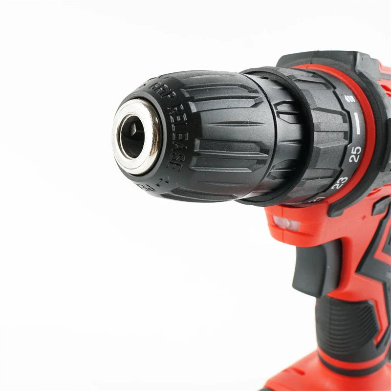 21V Two Speed Drill Set New Model Promotional Multi-Purpose Household Electric Screwdriver Red DIY Hand Drill OEM Customization