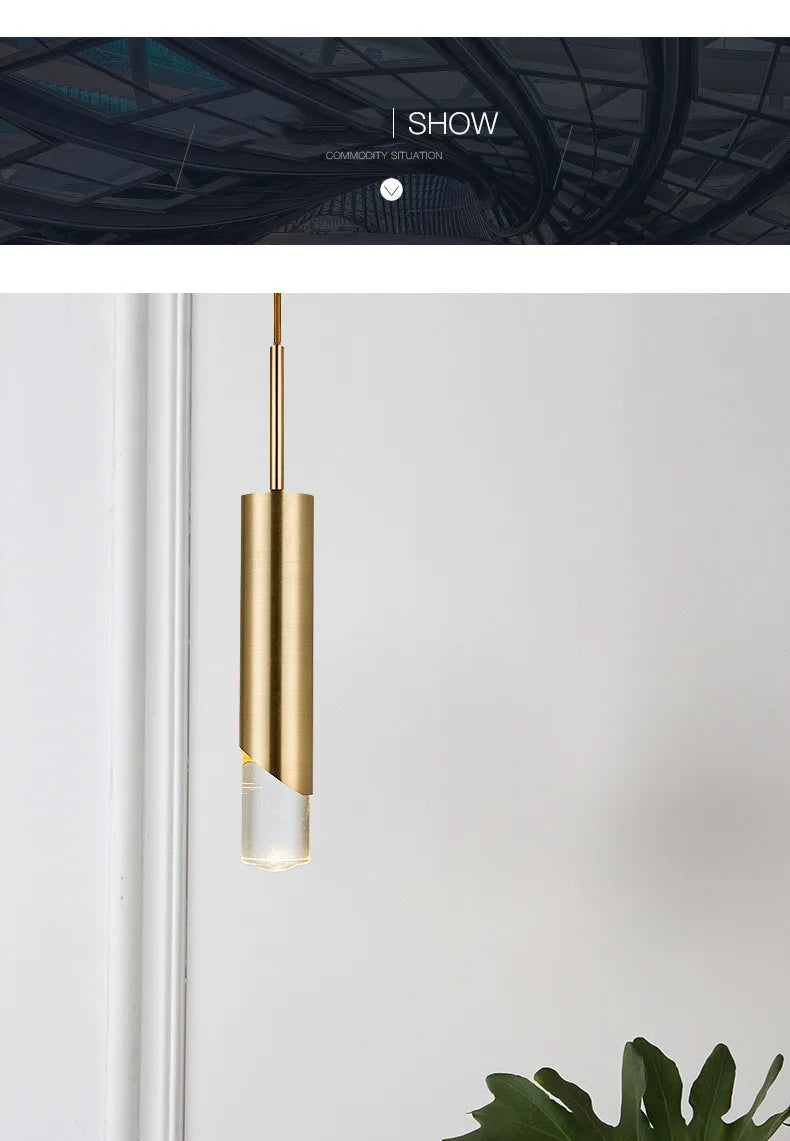 Minimalist Chandelier All Copper Gold Lights Bedside Small Chandelier Bedroom Study Bar Designer Nordic Modern Dining Room Lamps