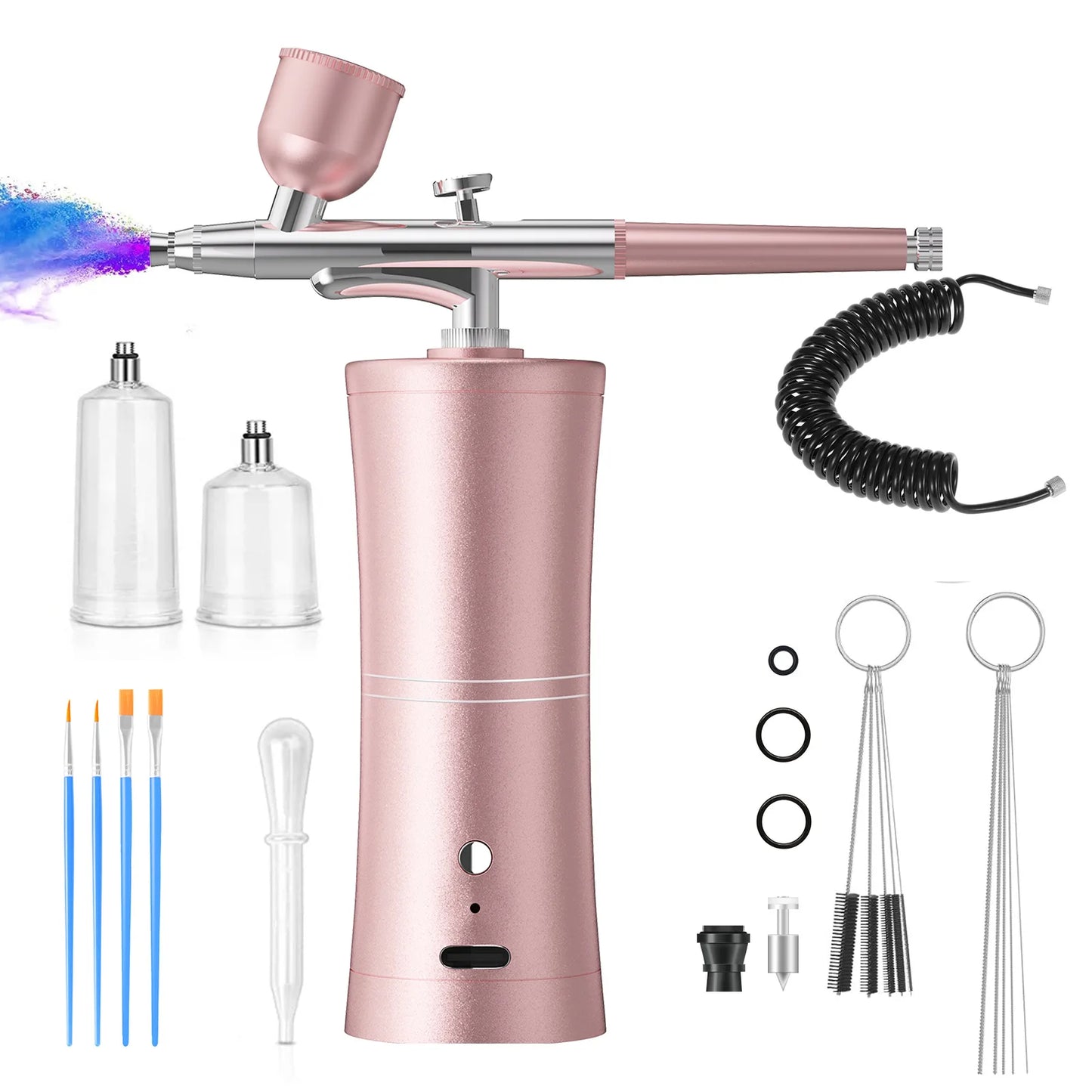 Airbrush Paint Machine Rechargeable Portable Cordless Gradient Nail Art Cake Crafts AirBrush with Compressor for Salon Makeup