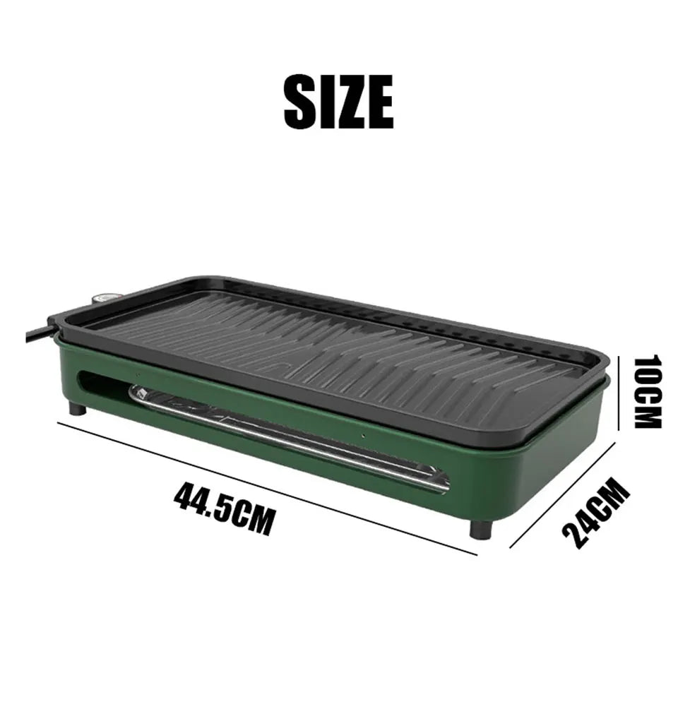 New stainless steel frying and grilling dual-purpose smokeless barbecue grill non-stick electric bakeware household high power