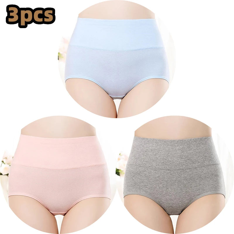 Cotton Women's Panties Elastic Soft Large Size XXXL Embossed ROSE Ladies Underwear Breathable Sexy High Waist Briefs