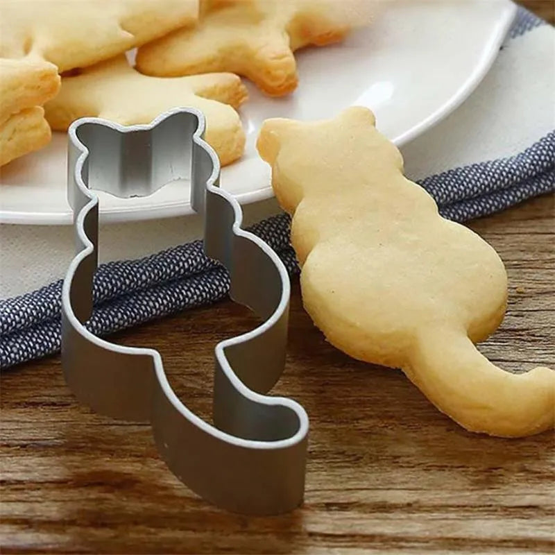 1 Piece Kitchen Cookie Cutter Cat Shaped Aluminium Mold Sugarcraft Cake Cookies Pastry Baking Cutter Mould Cake Decorating Tools