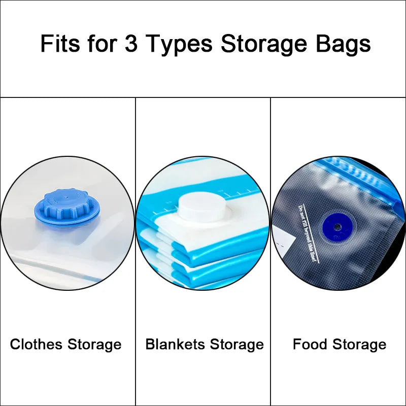 Electric Vacuum Storage Pump for Travelling Home Clothes Blankets Portable Hand Sous Vide Food Saver Vacuum Bags Sealer Machine