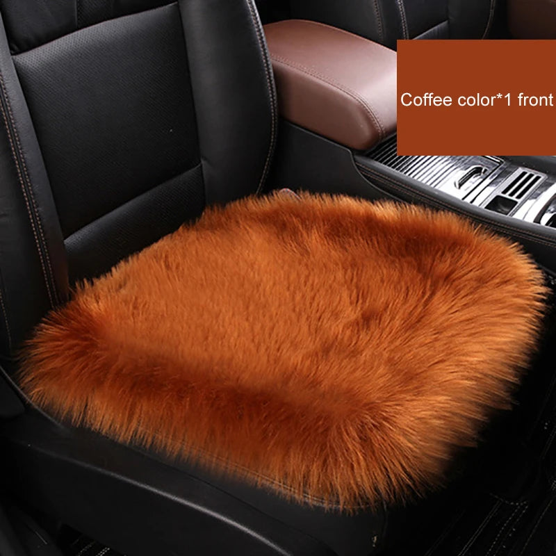 Artificial Wool Car Seat Cushion Winter Plush Auto Seat Cloak Universal Warm Car Seat Cover For Kia Lada Vesta Renault Skoda etc