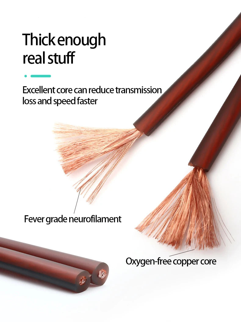 HUALIWEN DIY HIFI Audio Cable Oxygen Free Pure Copper Speaker Cable For Car Audio Home Theater Audio Wire Soft Touch Cable