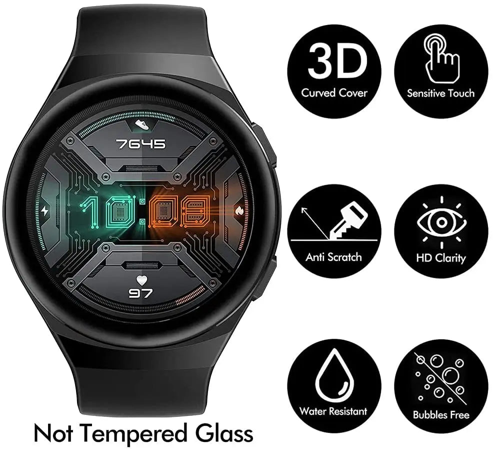 Screen Protective Film For Huawei Watch GT 2e Watch proteccion Clear 3D Fibre Soft Transparent GT2e Film Full Cover Accessories