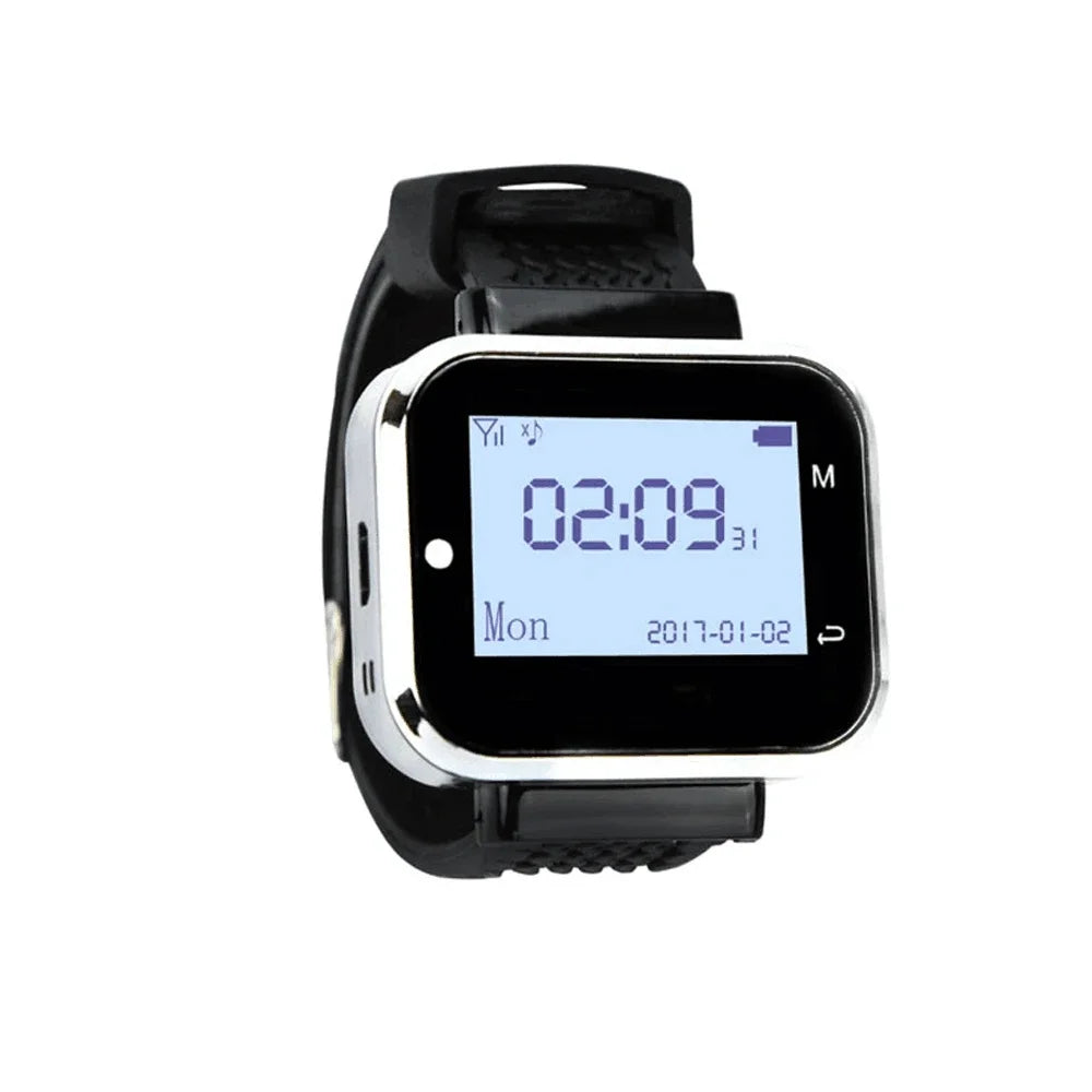 20 Call Button 2 Watch Pager Receiver for Restaurant Cafe Bar Wireless Service Call Bell Guest Calling System Pager
