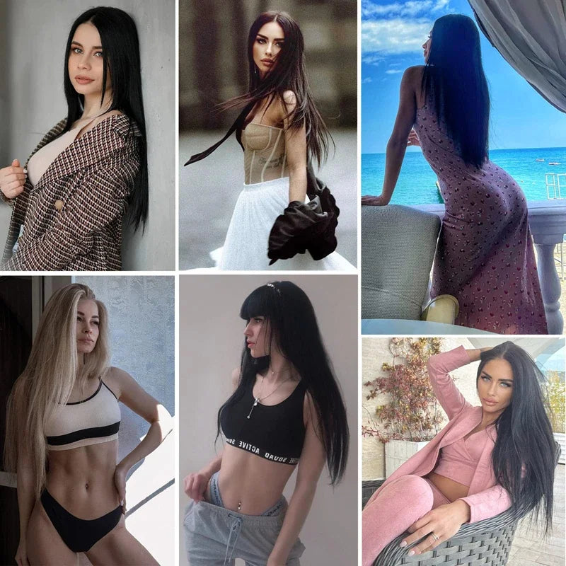 100% Unprocessed Brazilian Virgin Remy Hair Extensions Full Head 8pcs 120G Natural Black Color Straight Human Clip-In System