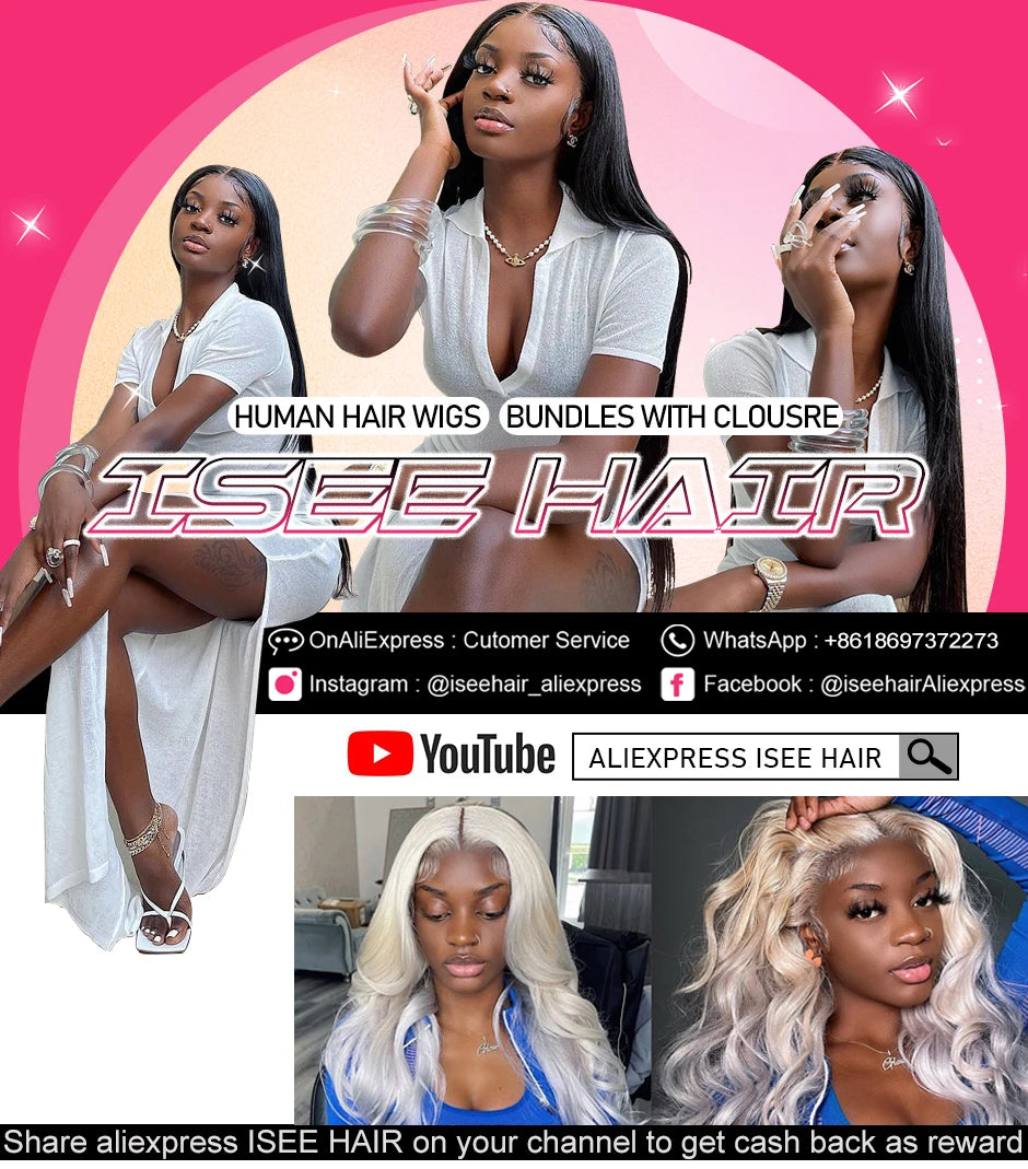 ISEE HAIR Brazilian Straight Hair Extensions Hair Weave Bundles Nature Color 3 Bundles Thick Straight Human Hair Bundles