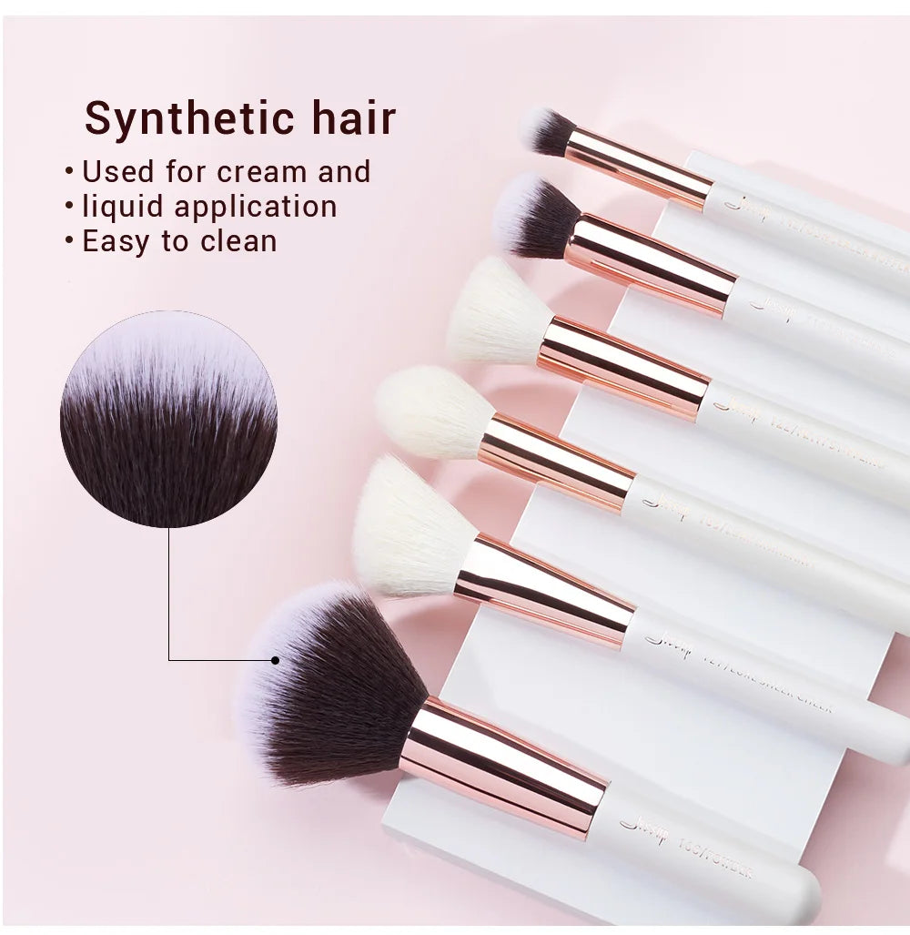 Jessup Makeup Brushes Set Dropshipping Pearl-White-Rose-Gold Pinceaux Maquillage Cosmetic Tools Eyeshadow Powder Definer 6-25pcs