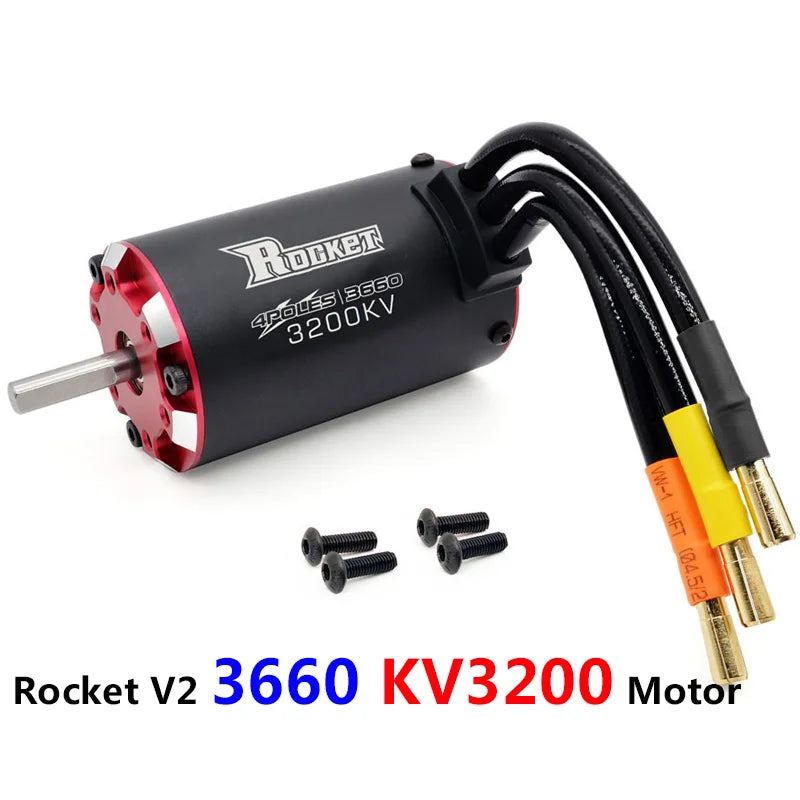 Surpass Hobby Rocket V2 3650 3660 3665 3670 3674 Waterproof Brushless Motor For 1/8 1/10 1/12 1/16 RC Car Racing Truck Traxxas