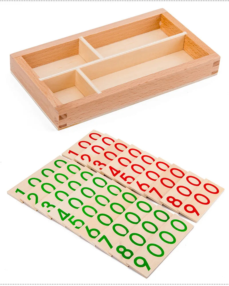 Wooden Numbers Card 1-9000 Montessori Learning Card Math Teaching Aids Preschool Children Early Education For Baby