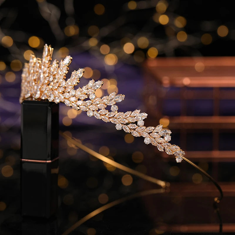 Handmade Delicate Tiara Women Hairband Headdress Crystal Bridal Hair Vine Crown Wedding Hair Accessories AA BC6965