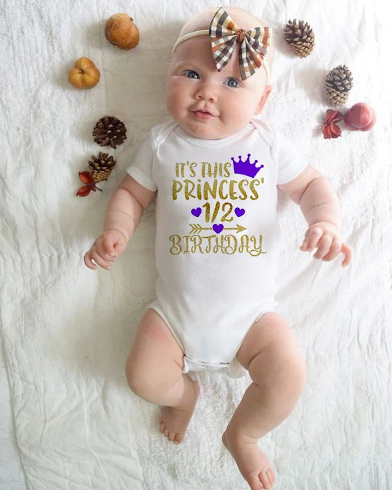 One half birthday rompers Half brithday shirt 1/2 Half Birthday one-piece Boy half birthday outfits Gender Neutral Baby Gift