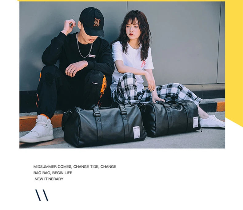 Gym Bag Leather Sports Bags Big Big Men Training Tas for Shoes Lady Fitness Yoga Travel Luggage Shoulder Sac De Sport travel bag