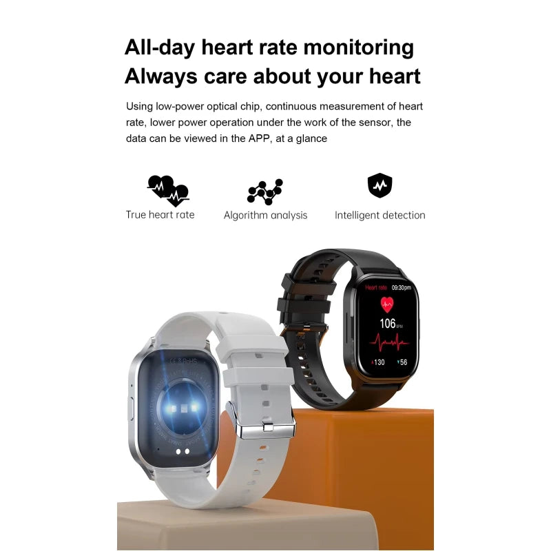 HK21 2.01inch Smart Watch Fitness Tracker with BT Call Blood Pressure Heart Rate Monitoring Waterproof IP67 Android Square Reloj