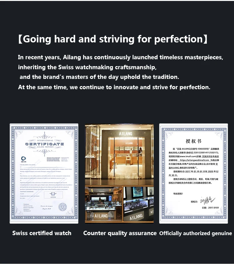 AILANG new authentic luxury real tourbillon mechanical watch fashion business waterproof men's watch