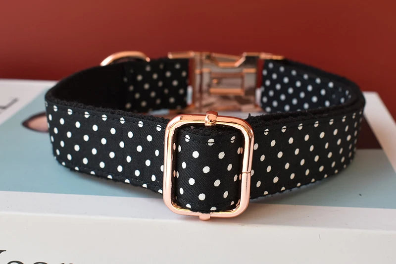 New rose gold metal adjustable buckles bow tie dog collar for small big dog labrador pet puppy collar leash straps Zzkdot 02