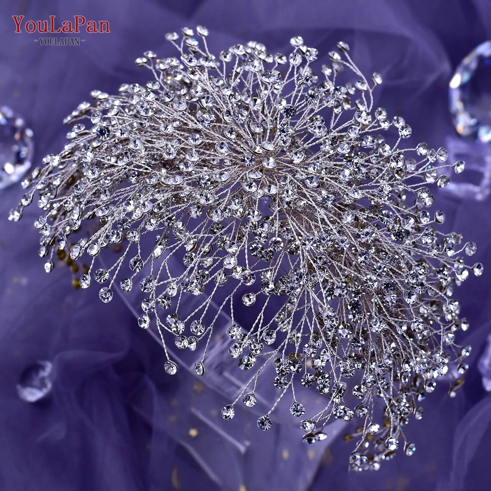 YouLaPan Bridal Hair Accessories Wedding Headband Rhinestone Headdress Bride Tiara Prom Wedding Hair Jewelry Queen Crown HP431