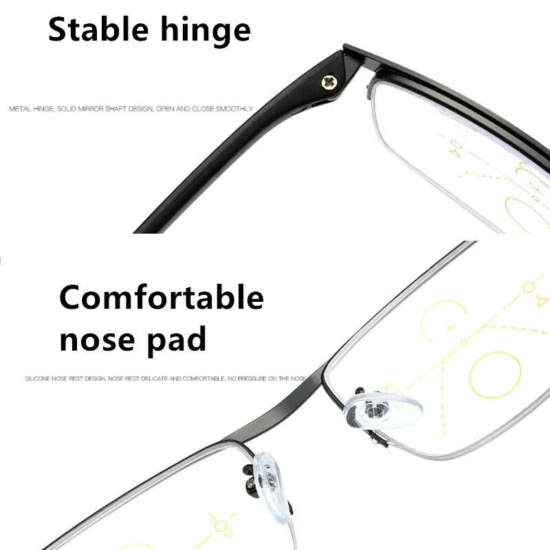 German Intelligent Color Progressive Half Frame Auto Focus Reading Glasses Anti-Blue Light Clearly For Women Men Eyeglasses