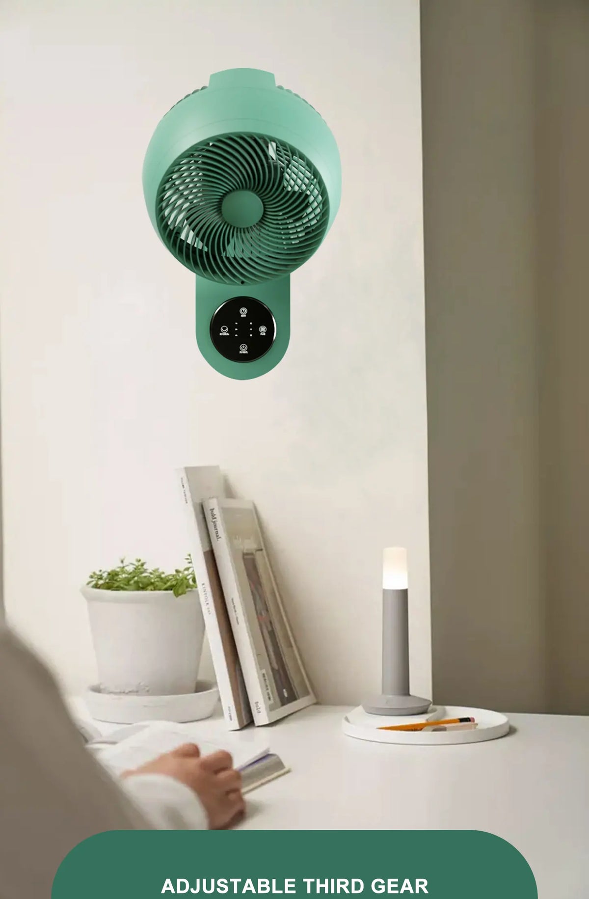 220V  Electric Fan Oscillating 3 Blades 3 Speeds Adjustable Wall Mounted Fan Remote Control Timer Home Air Cooler Fans
